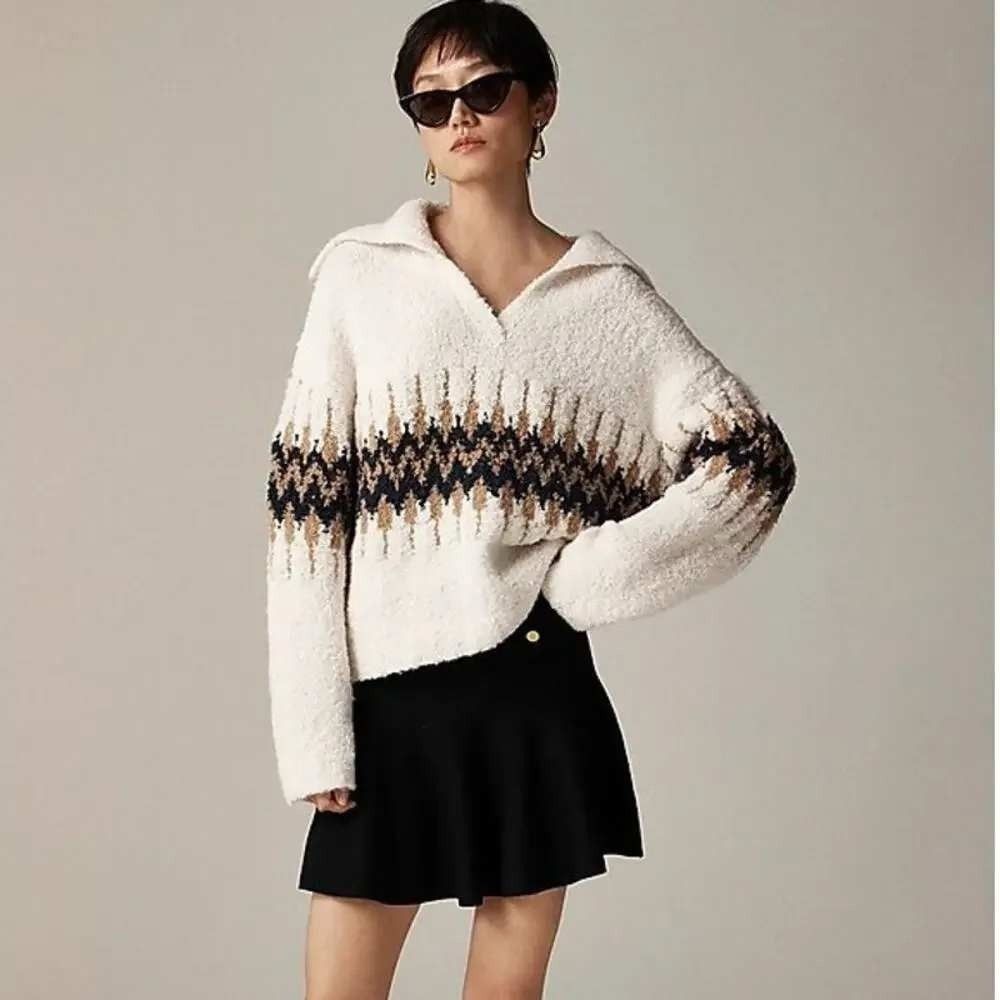 Jcrew fair isle collared sweater